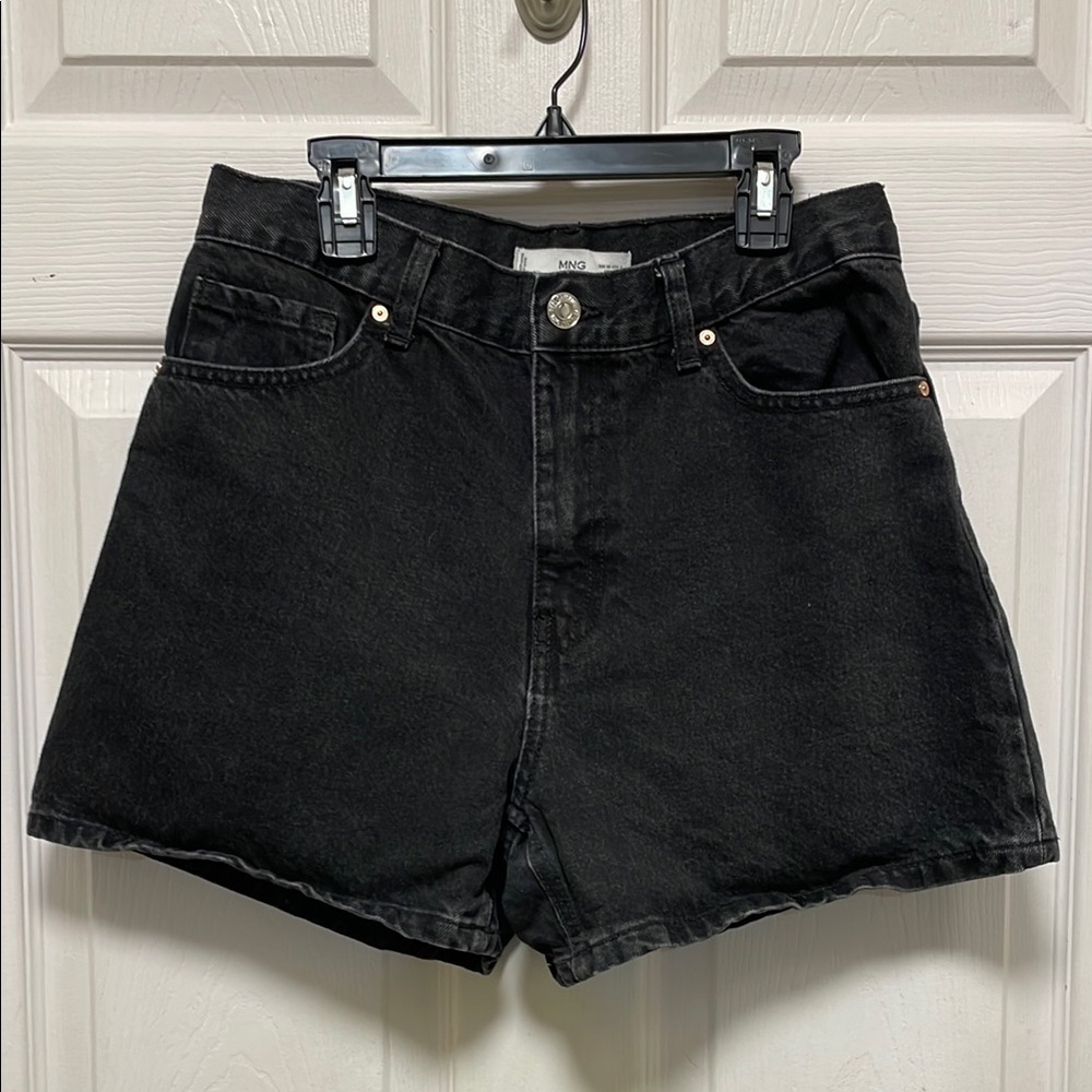 MNG | Mango | Talla |Black | Denim | Cotton | High-Waisted | Jean Short | Size 6 - Picture 2 of 13